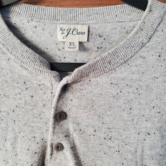 Re-Imagined J. Crew Mens Donegal Tweed Silk Blend Long Sleeve Henley Sweater XL - Picture 2 of 10